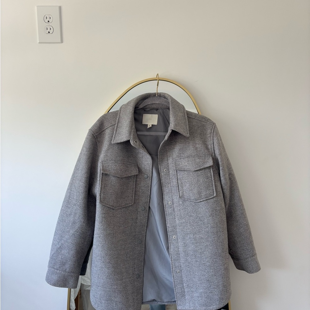 Gray Button-Up Jacket - Picture 3 of 4